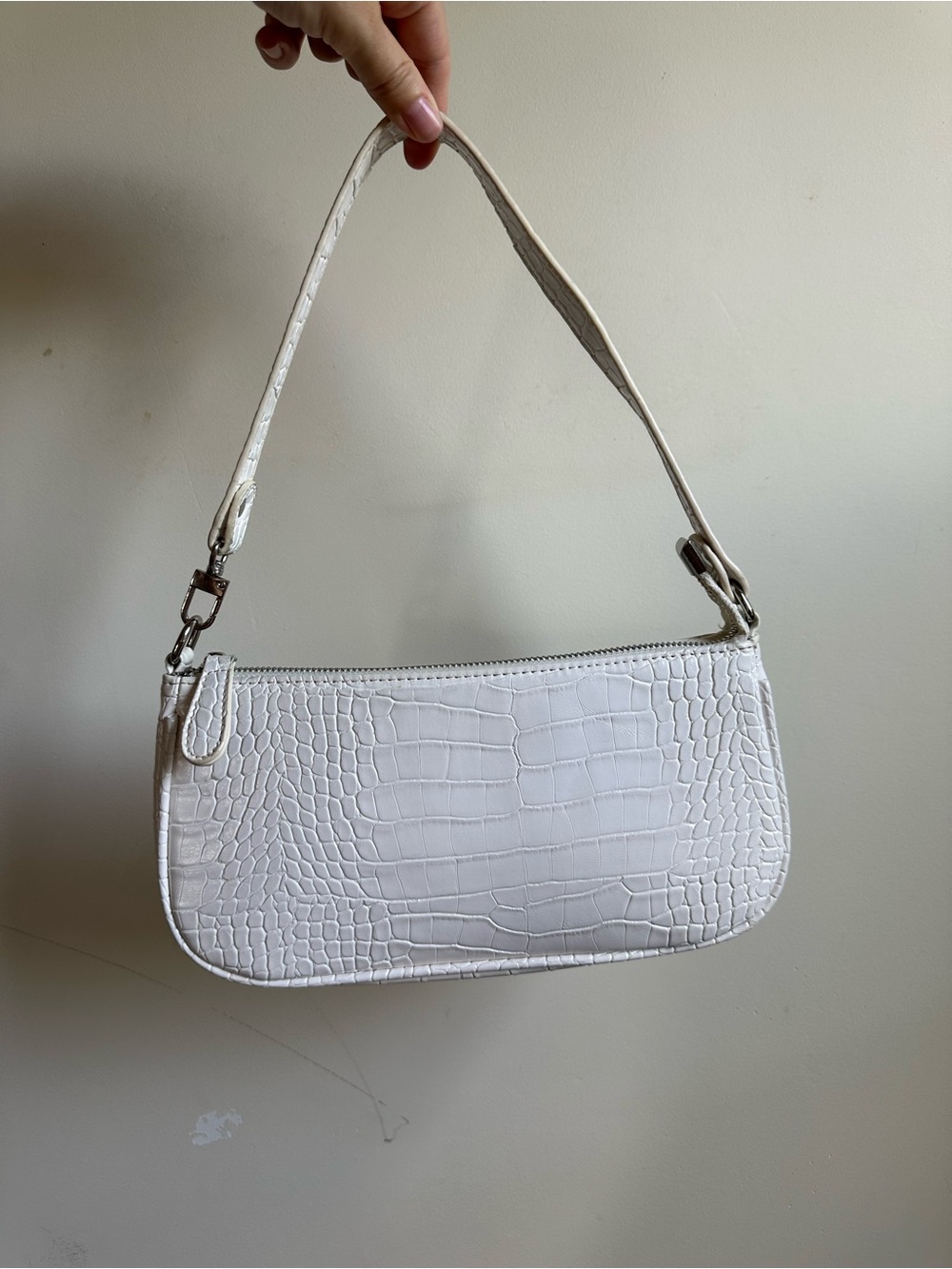 Crocodile Embossed Shoulder Bag in White Small Purse Handbag Amazon Loiral - Picture 14 of 16